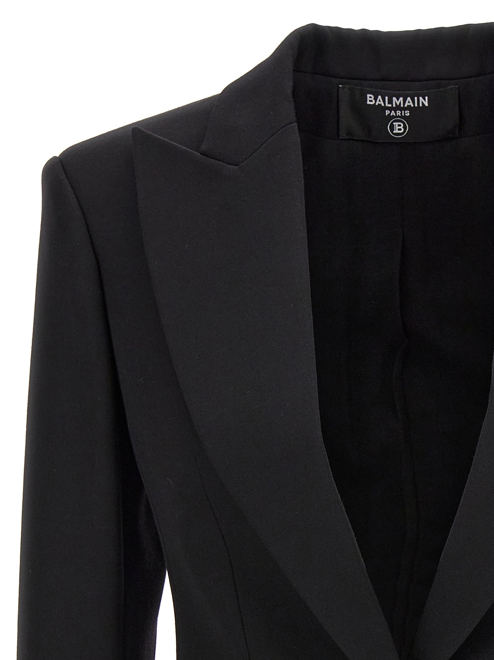 BALMAIN - BALMAIN - Logo button double-breasted blazer - Women’s Clothing