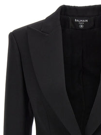 BALMAIN - BALMAIN - Logo button double-breasted blazer - Women’s Clothing