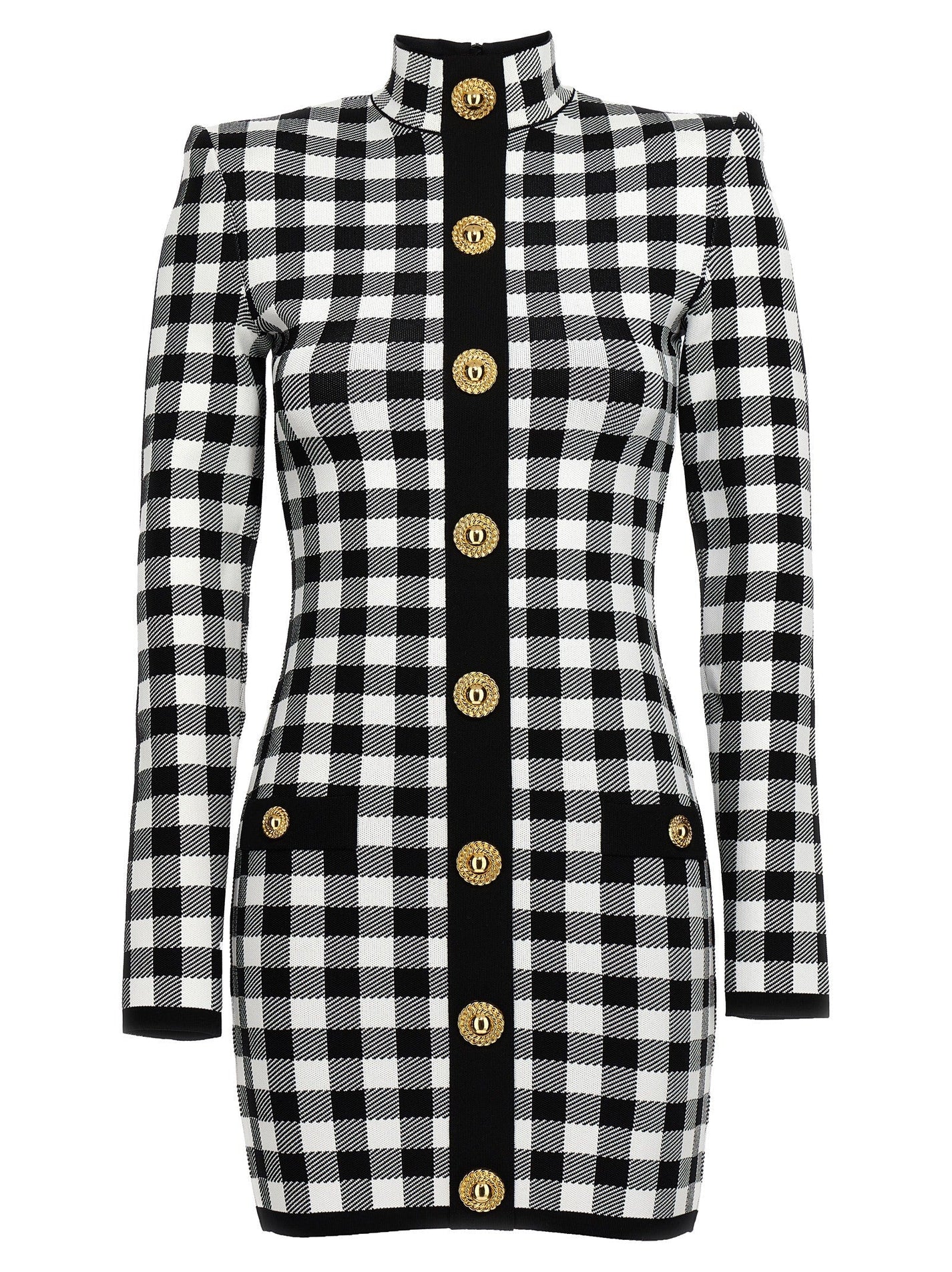 BALMAIN - BALMAIN - Vichy knit dress - Women’s Clothing