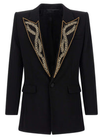 BALMAIN - BALMAIN - Leaf embroidery blazer - Men’s Clothing
