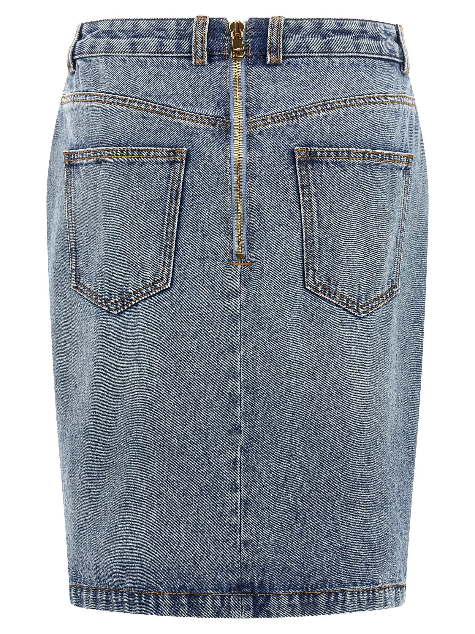 BALMAIN - BALMAIN - Denim skirt - Women’s Bottoms