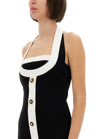 Balmain - Balmain Two Tone Dress With Open Back - Women’s Clothing
