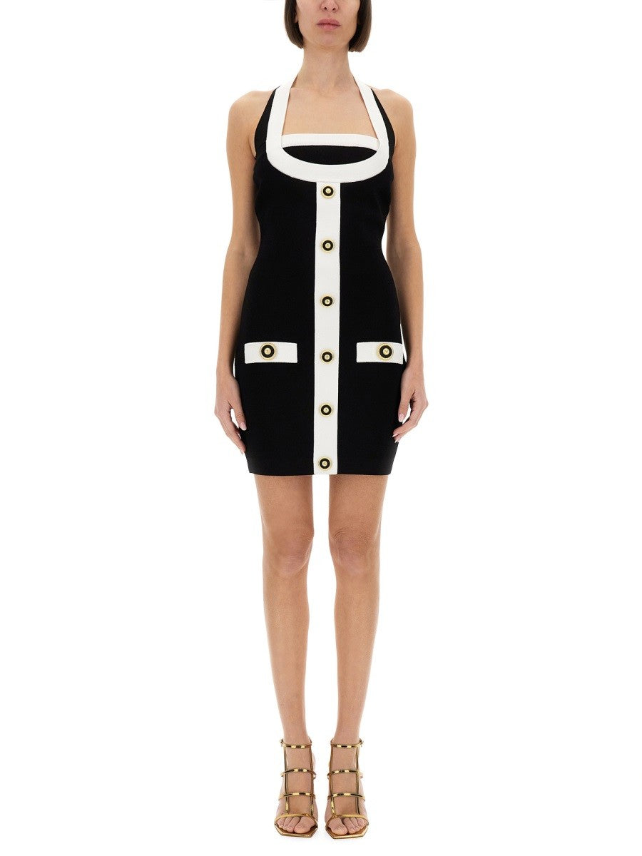 Balmain - Balmain Two Tone Dress With Open Back - Women’s Clothing