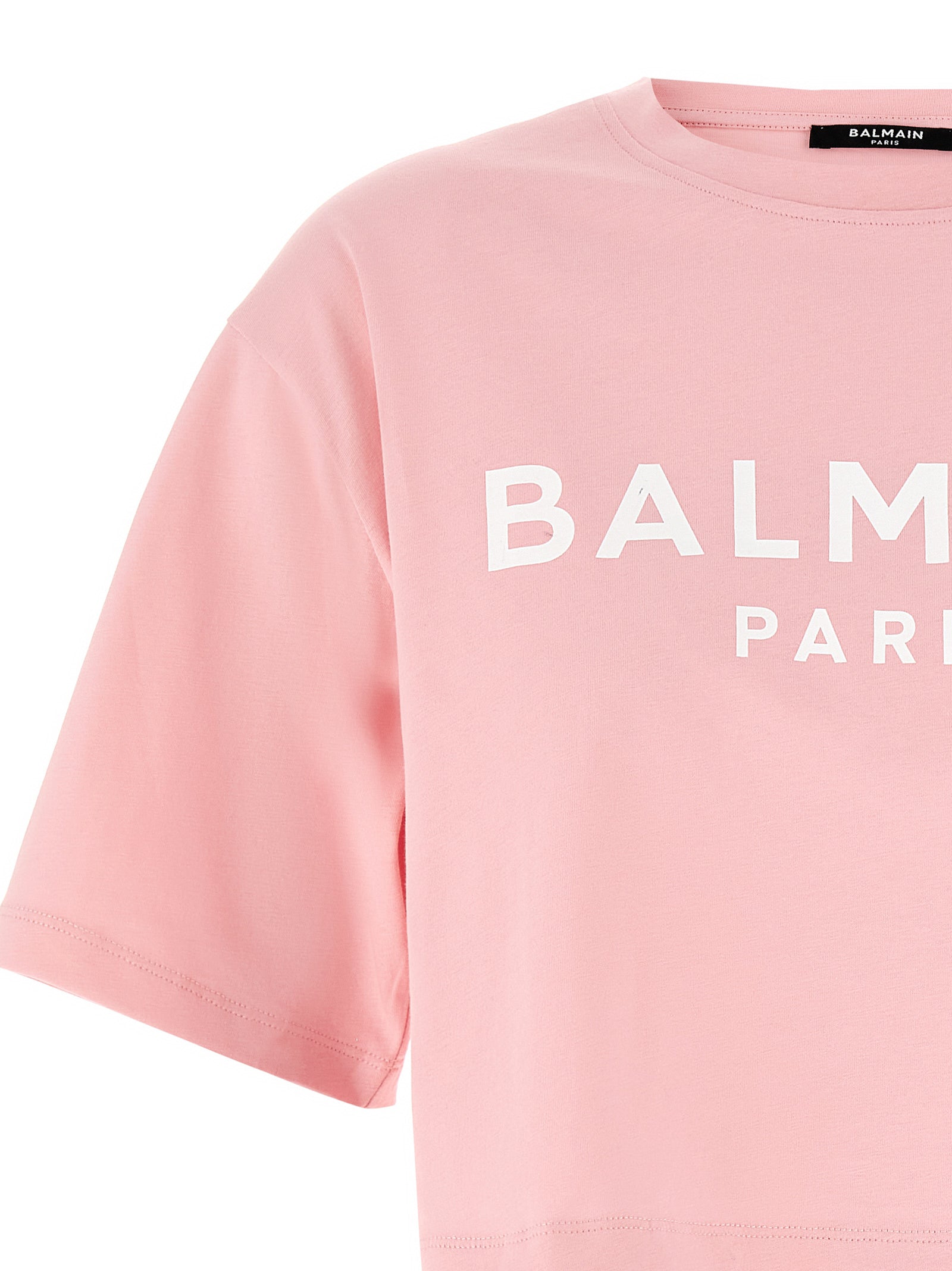 BALMAIN - BALMAIN - Logo crop T-shirt - Women’s Tops