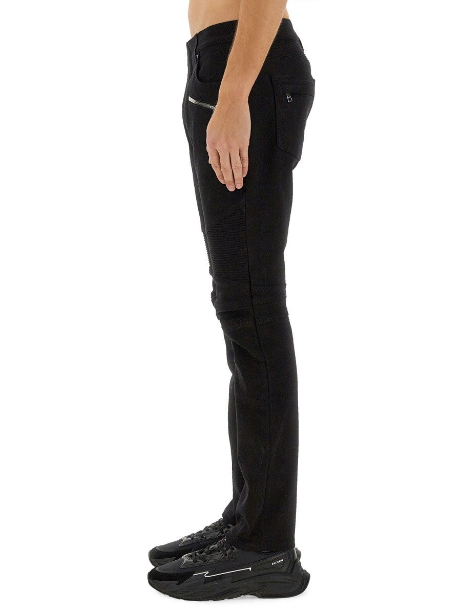 Balmain - Denim Biker Jeans - Home-&gt;Man-&gt;Clothing-&gt;Jeans