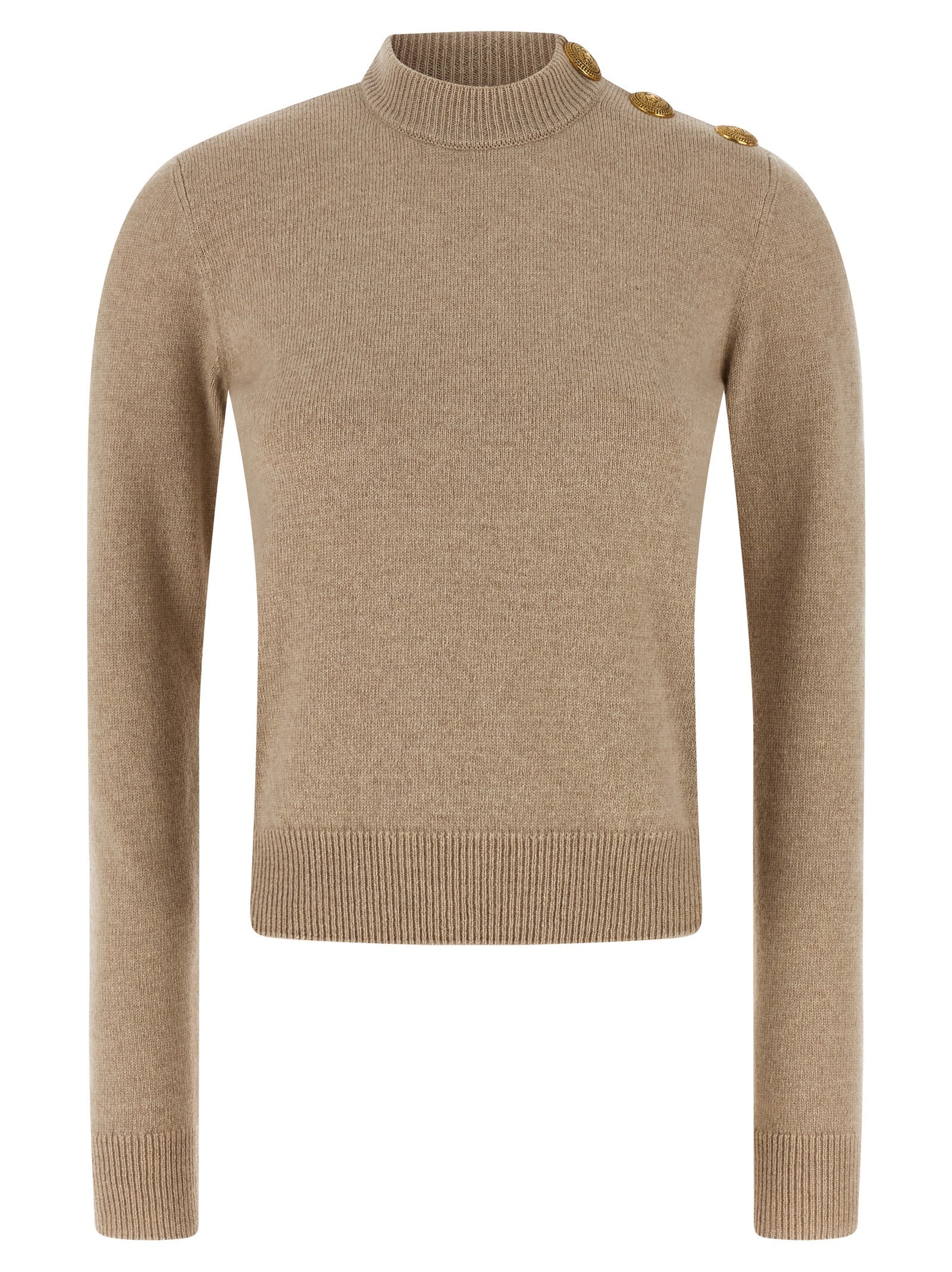 BALMAIN - BALMAIN - Eco-cashmere button sweater - Women’s Knitwear