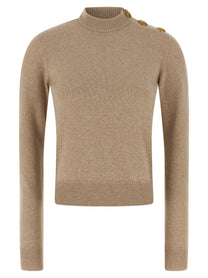 BALMAIN - BALMAIN - Eco-cashmere button sweater - Women’s Knitwear