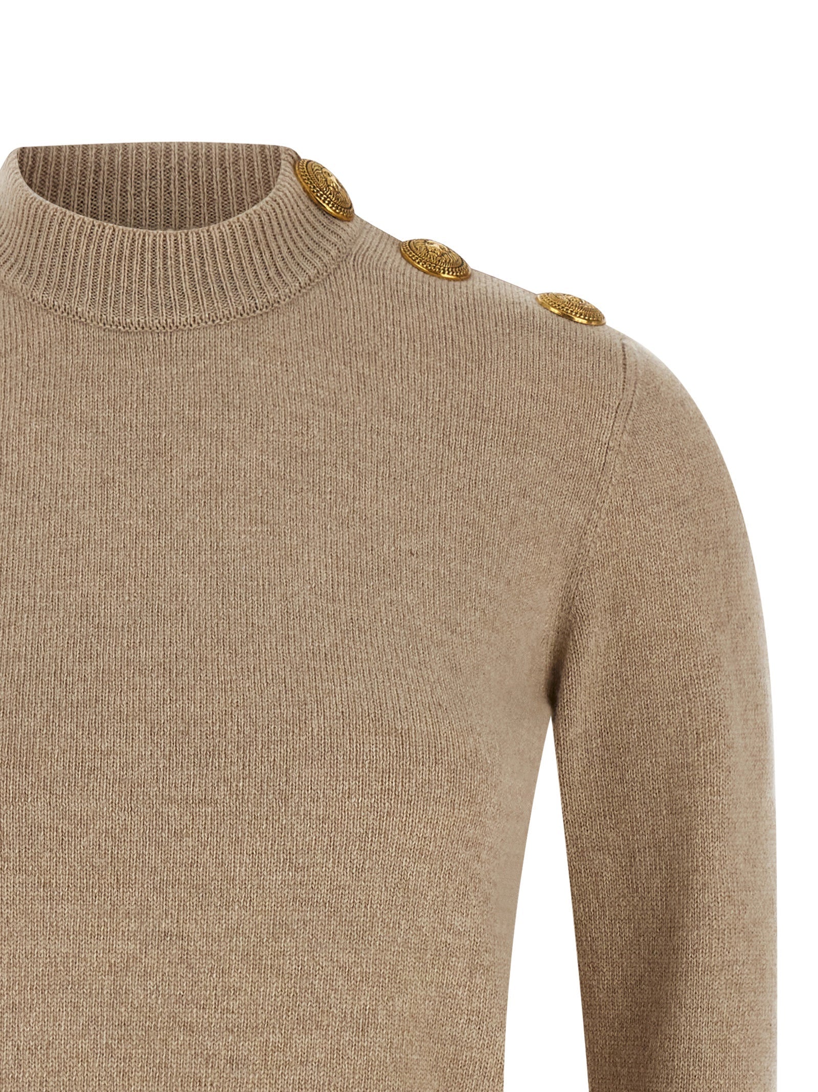 BALMAIN - BALMAIN - Eco-cashmere button sweater - Women’s Knitwear