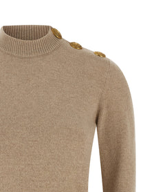 BALMAIN - BALMAIN - Eco-cashmere button sweater - Women’s Knitwear