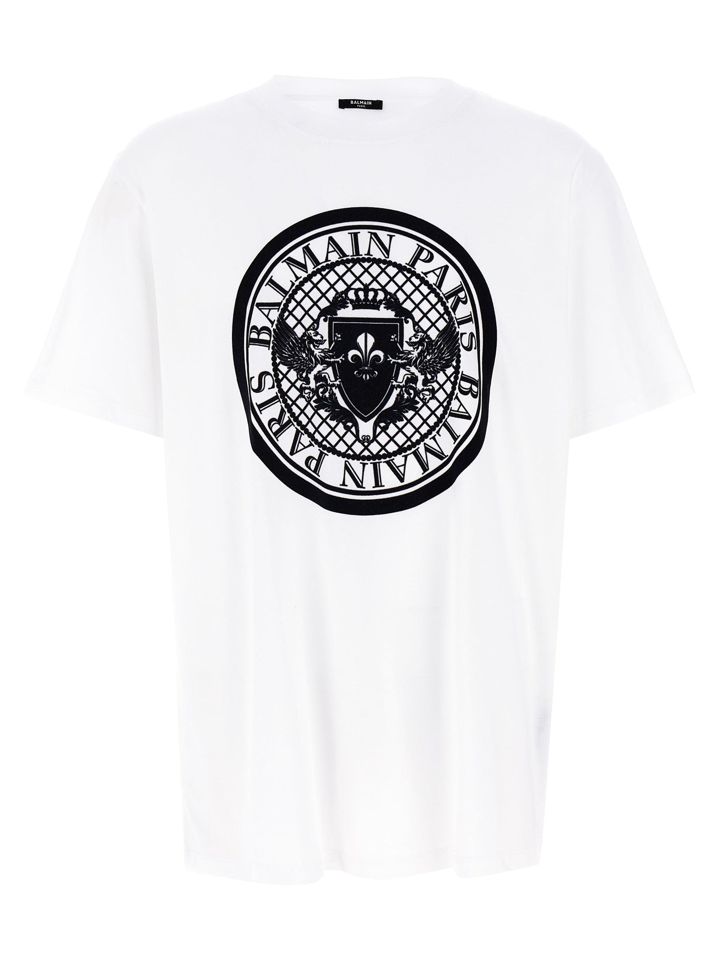 BALMAIN - BALMAIN - Velvet logo t-shirt - Men’s Tops