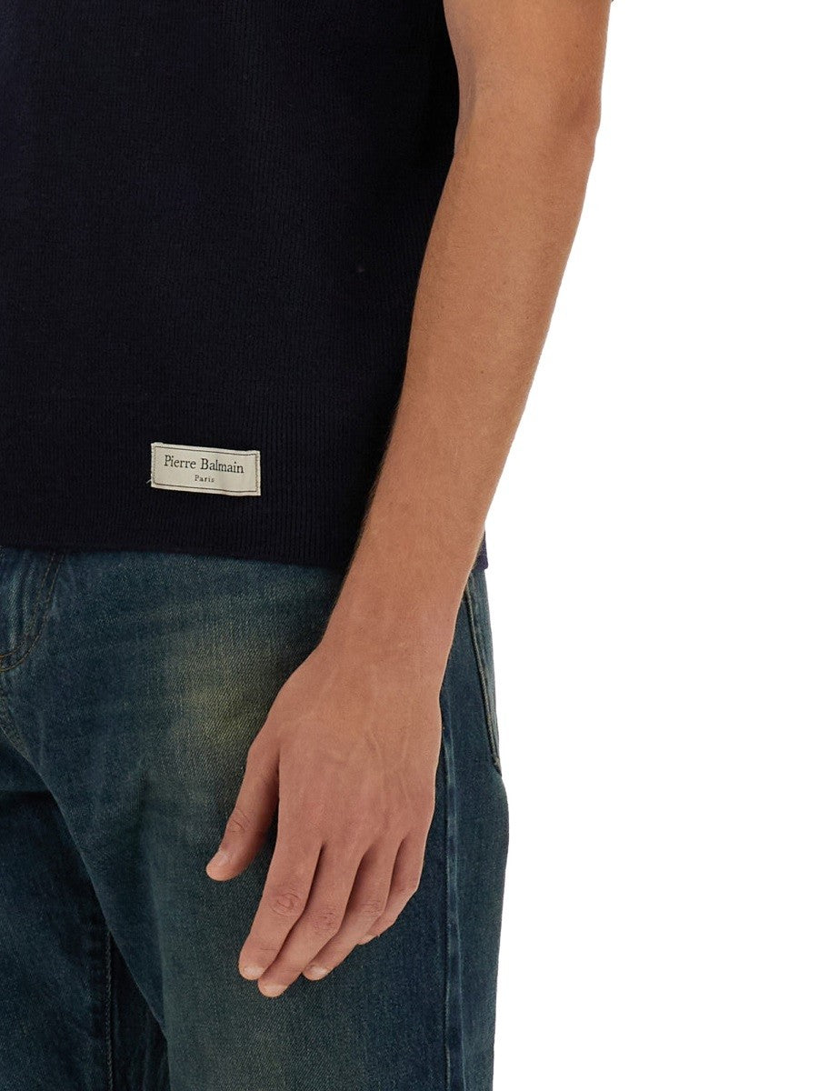 Balmain - Balmain Merino Wool Polo Shirt - Men’s Tops