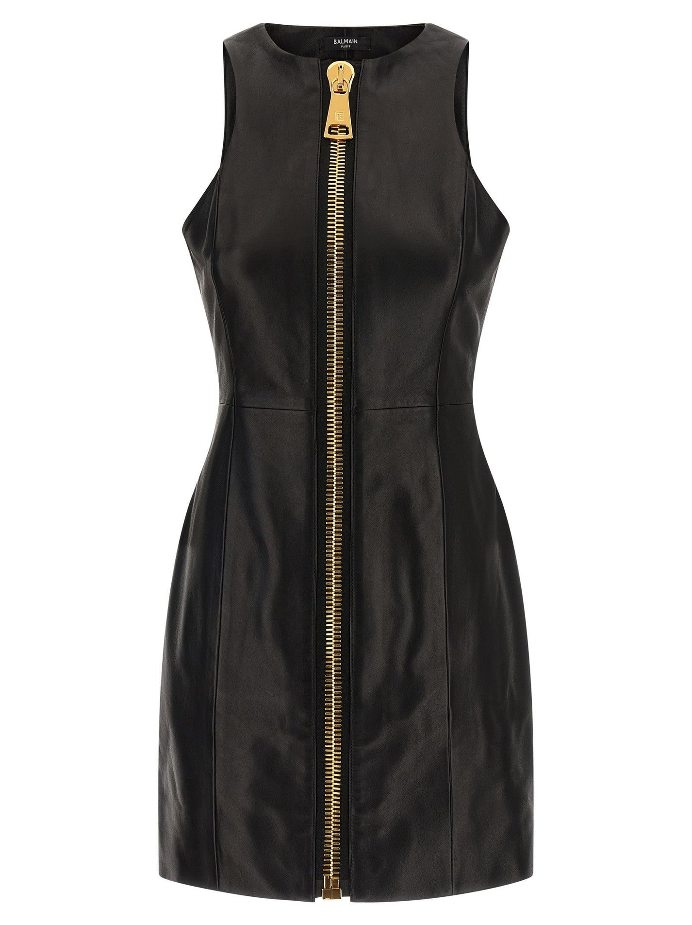 BALMAIN - BALMAIN - Maxi zip leather dress - Women’s Clothing
