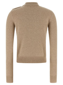 BALMAIN - BALMAIN - Eco-cashmere button sweater - Women’s Knitwear