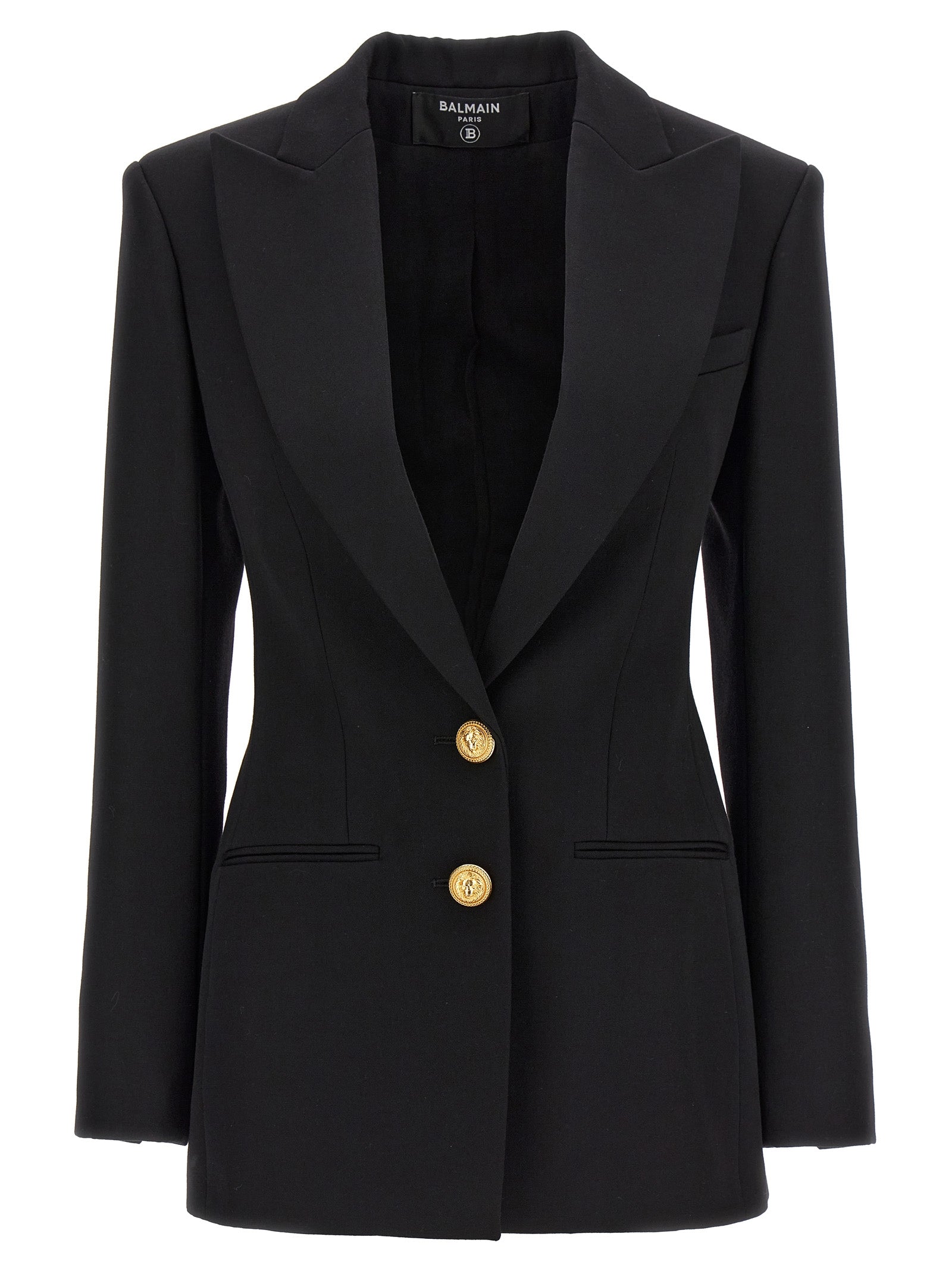 BALMAIN - BALMAIN - Logo button double-breasted blazer - Women’s Clothing