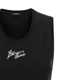 BALMAIN - BALMAIN - ’Balmain Paris’ print top - Woman,Clothing,Tops,