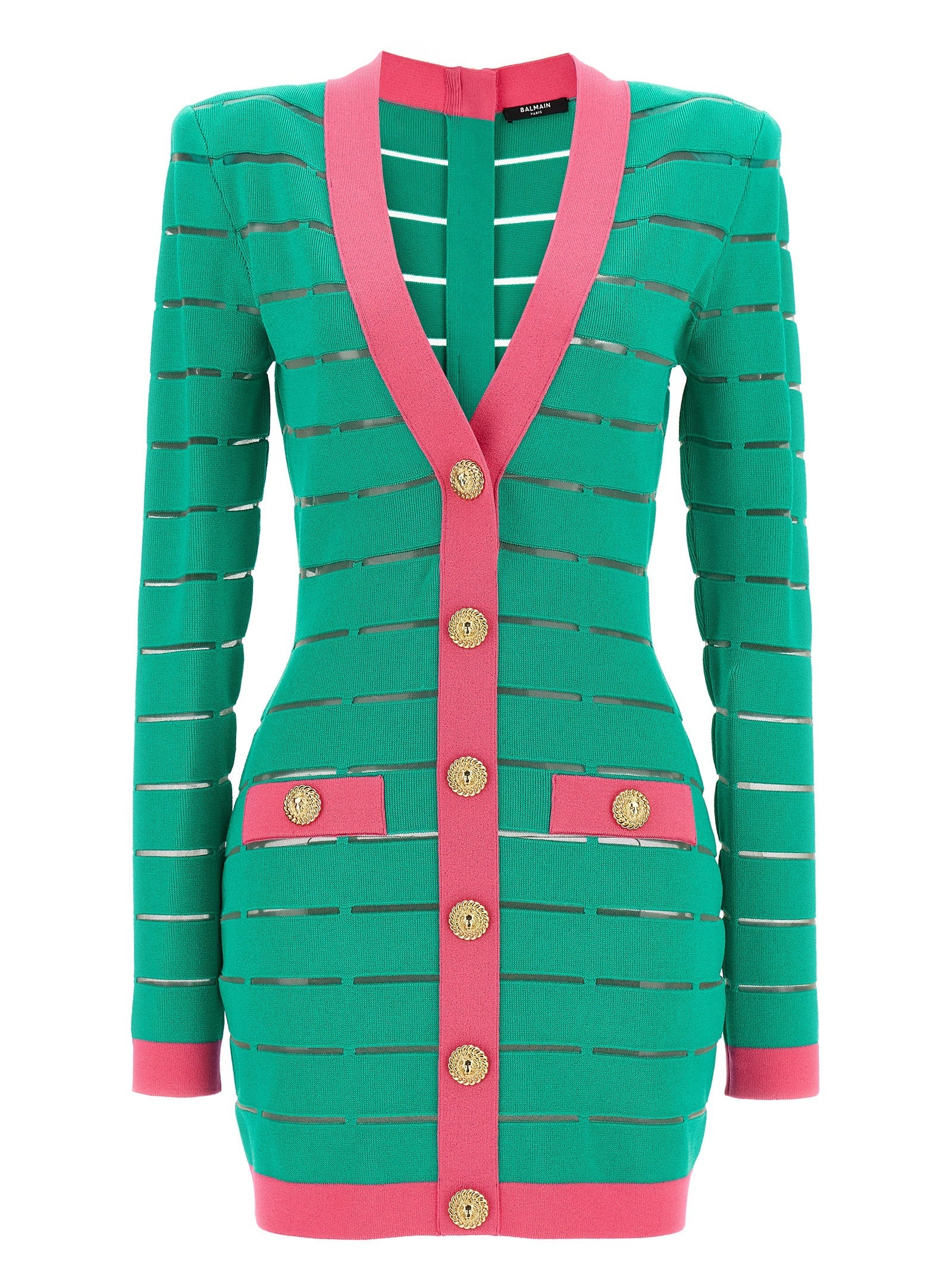 BALMAIN - BALMAIN - Two-tone knit dress - Women’s Clothing