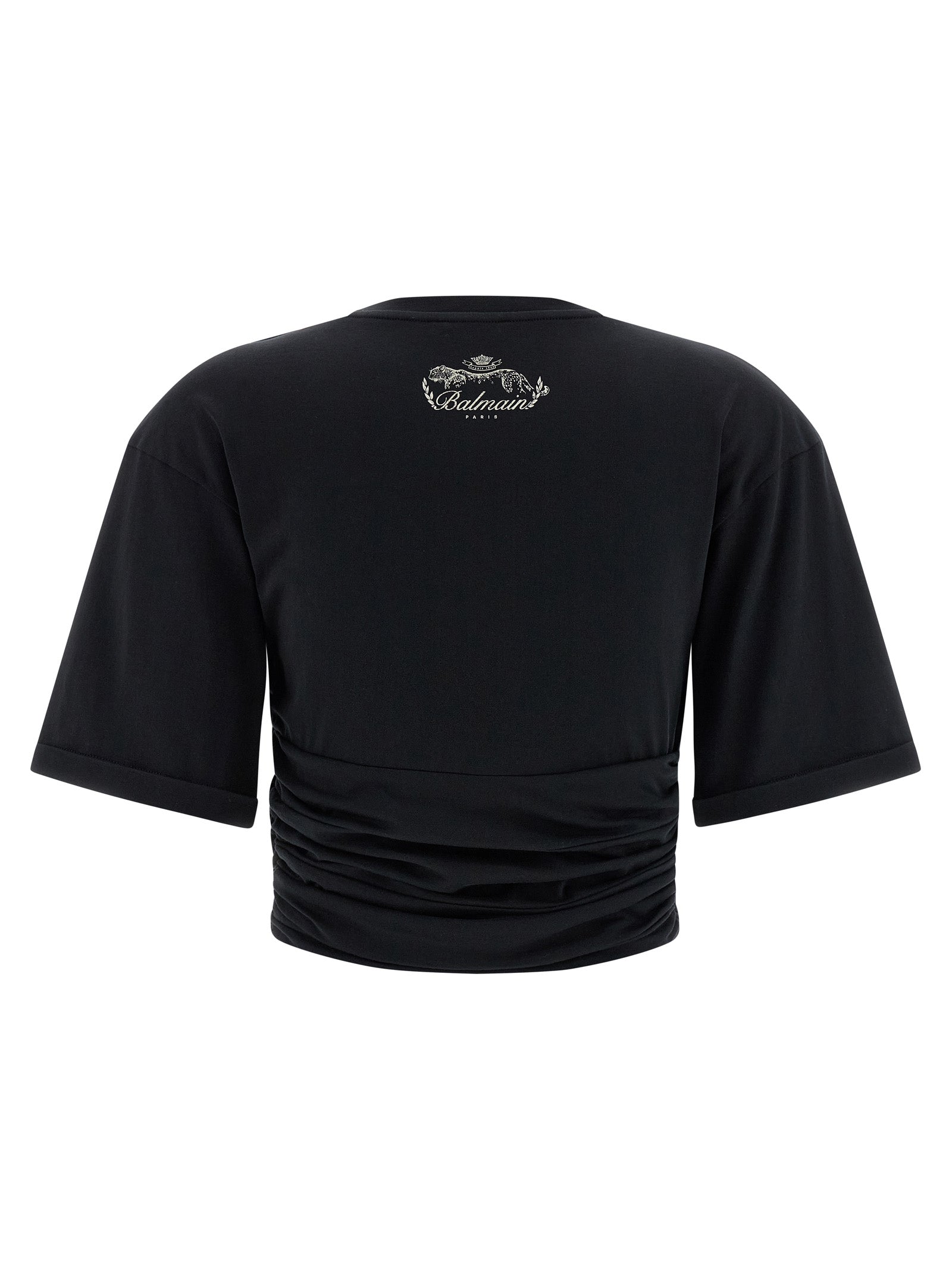 BALMAIN - BALMAIN - Knotted crop t-shirt - Women’s Tops