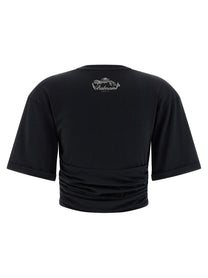 BALMAIN - BALMAIN - Knotted crop t-shirt - Women’s Tops