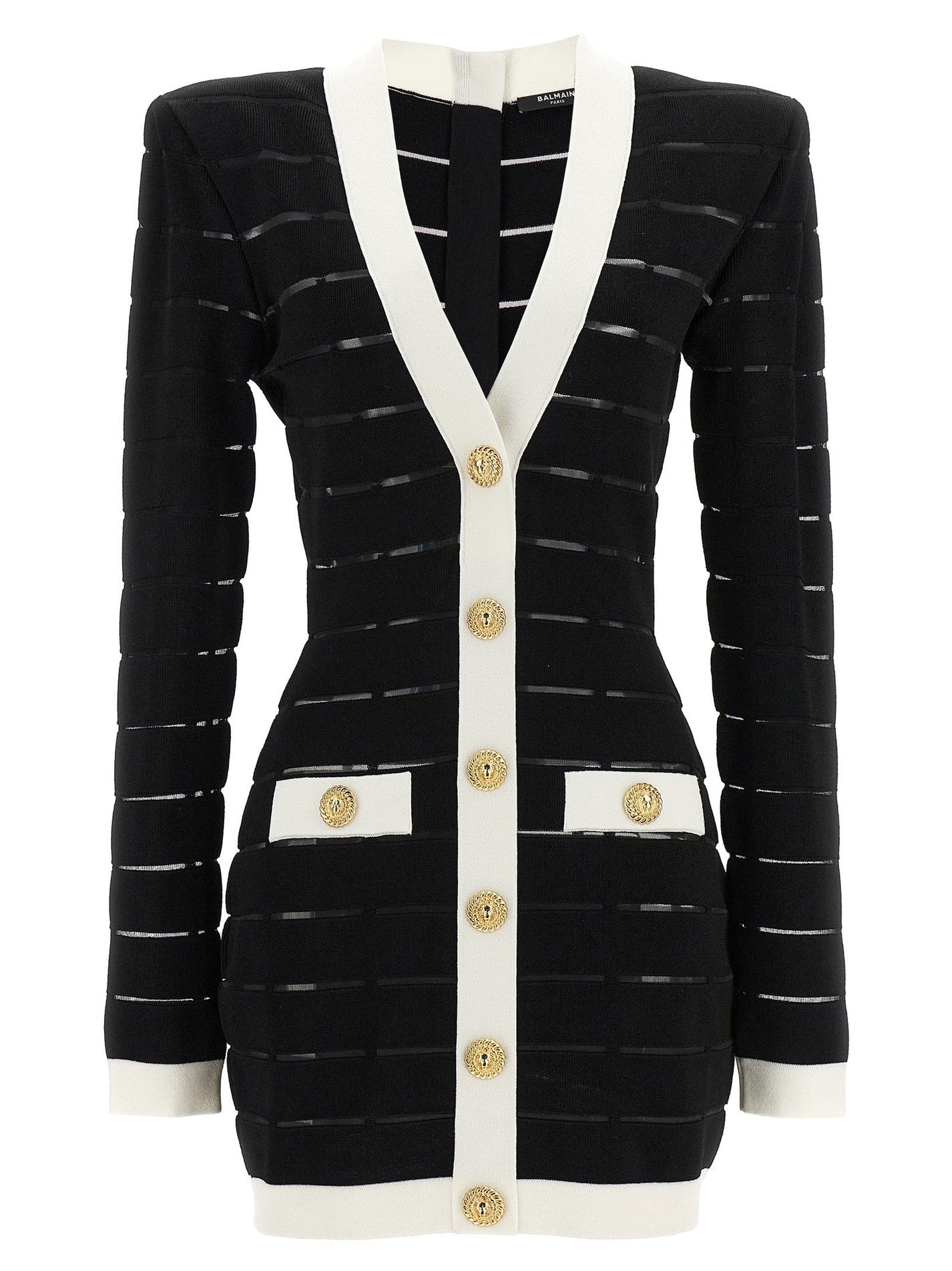 BALMAIN - BALMAIN - Two-tone knit dress - Women’s Clothing