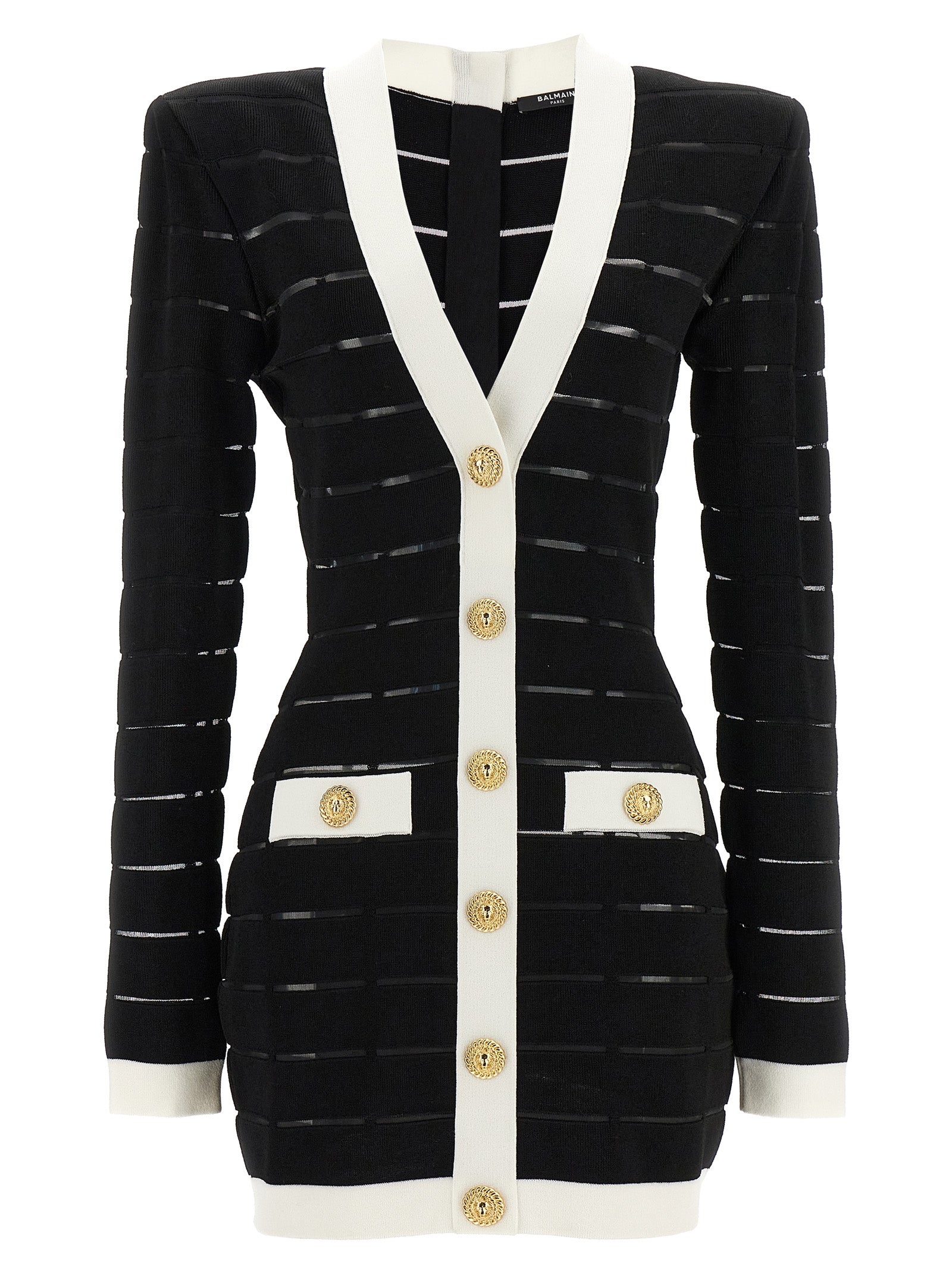 BALMAIN - BALMAIN - Two-tone knit dress - Women’s Clothing