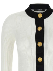 BALMAIN - BALMAIN - Two-tone cardigan - Women’s Knitwear