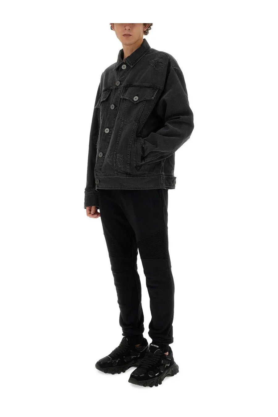 Balmain Men's Denim Jacket Black, view 2