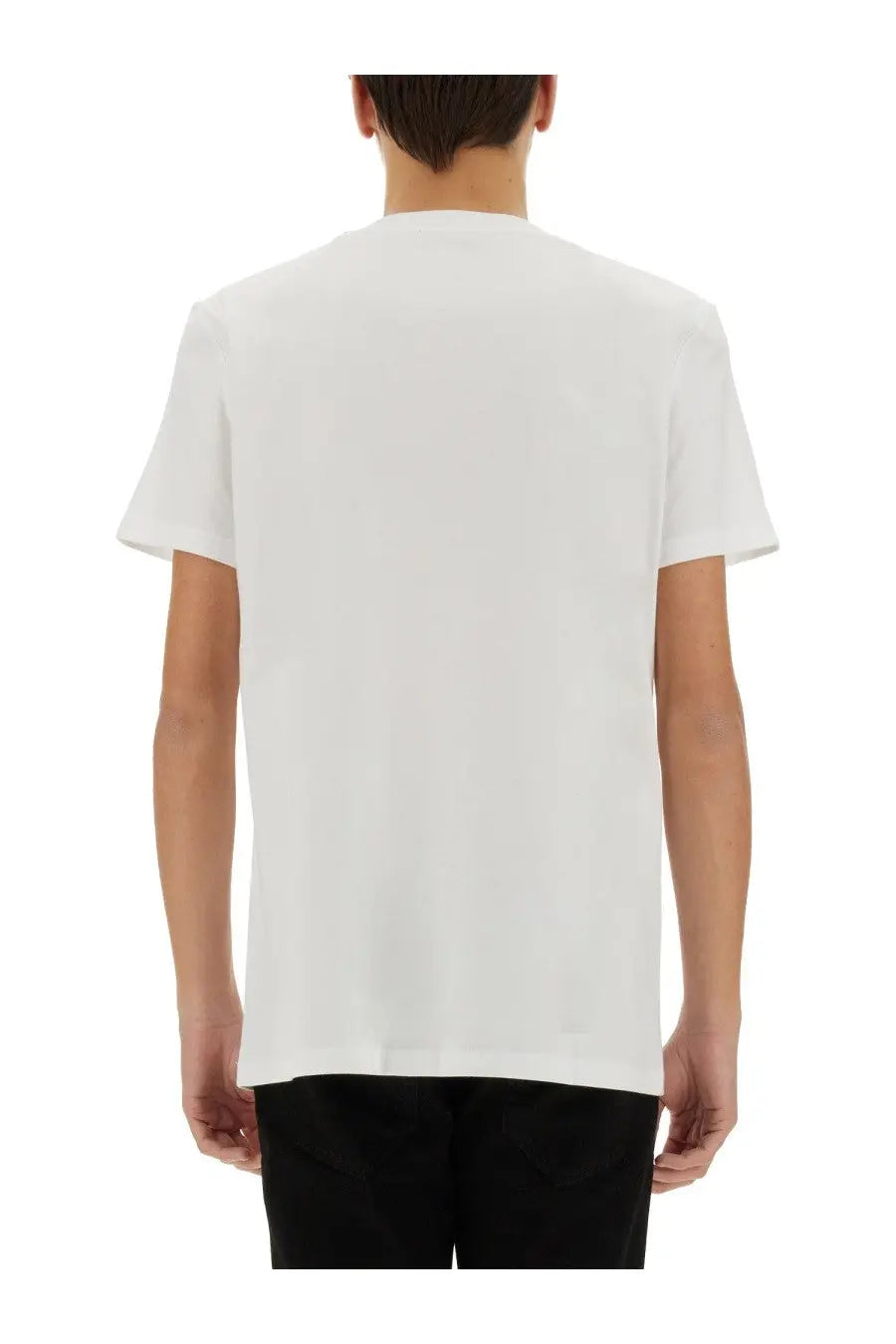 Balmain men’s white cotton t-shirt with a simple crew neck and short sleeves