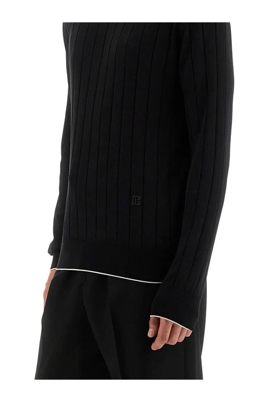 Balmain Men's Silk and Cotton Knit Black, view 4
