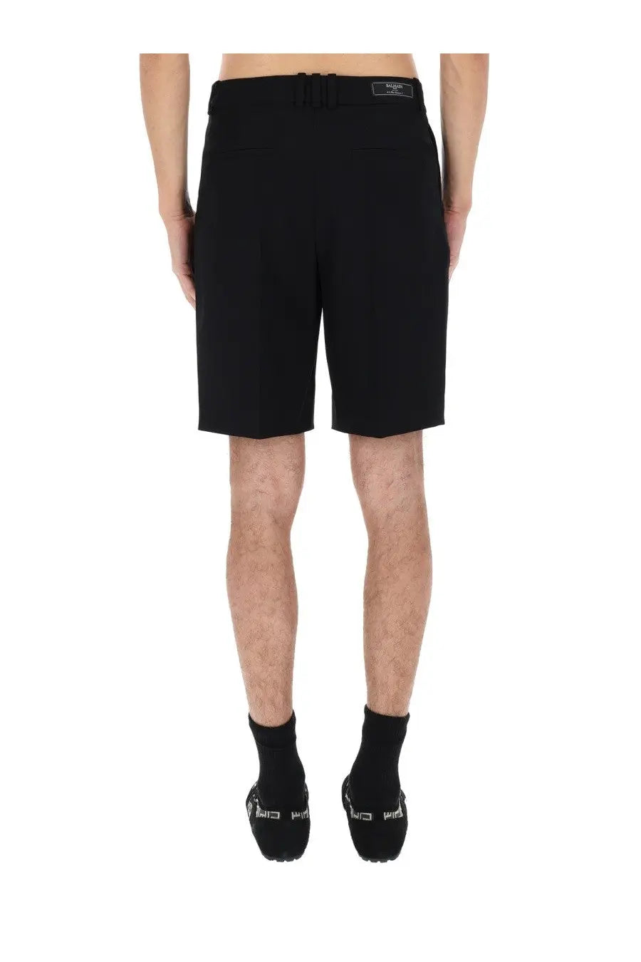 Balmain Men's Wool Tailored Shorts Black