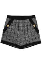 Balmain Women's Cotton Tweed Shorts Black