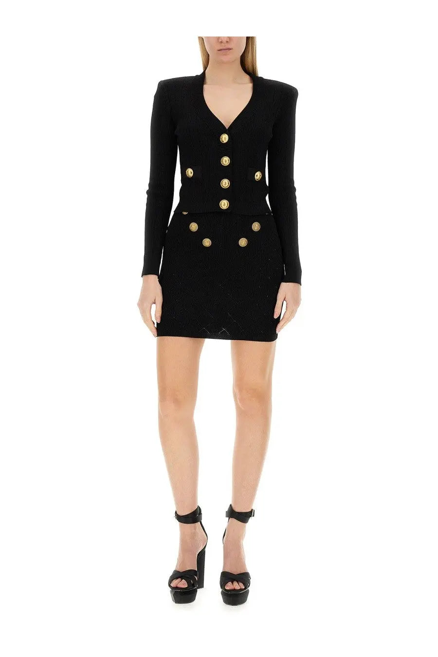 Balmain Women's Knit Skirt Black, view 2