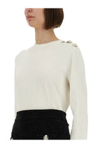 Balmain Women's Knitted Tops White, view 4