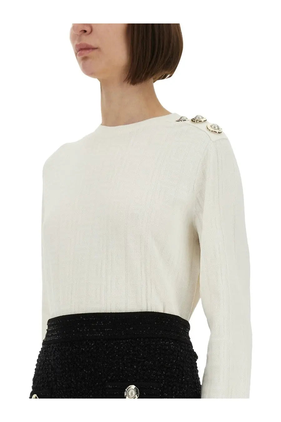 Balmain Women's Knitted Tops White, view 4
