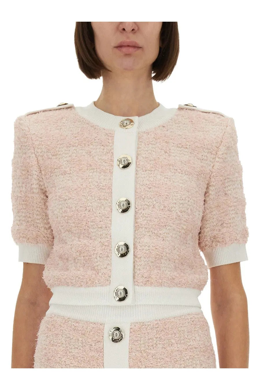 Balmain Women's Tweed Cardigan Blue, view 4