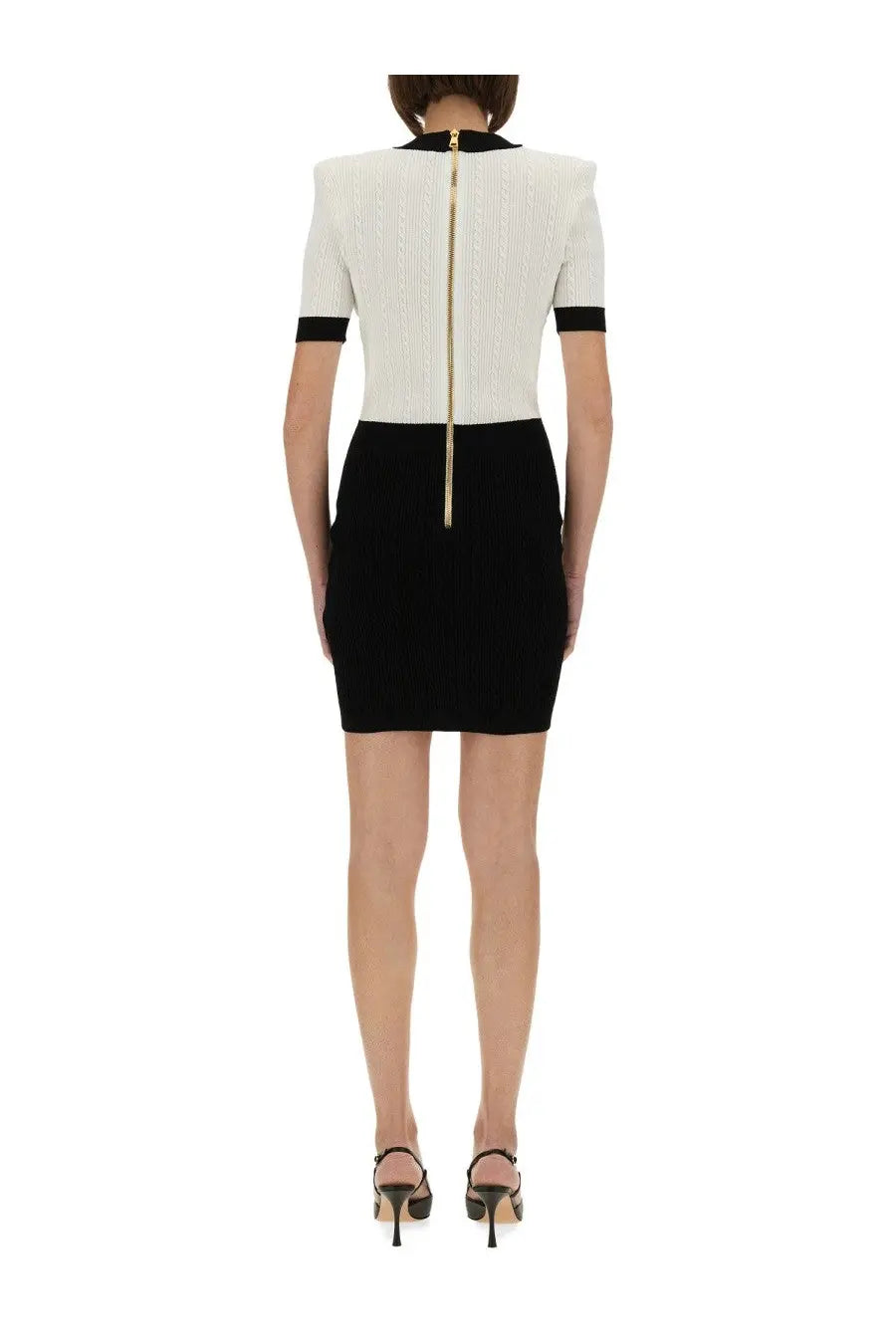 Balmain Women's Two Tone Bodycon Dress Multicolor, view 3