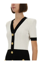 Balmain Women's Two Tone Bodycon Dress Multicolor, view 4