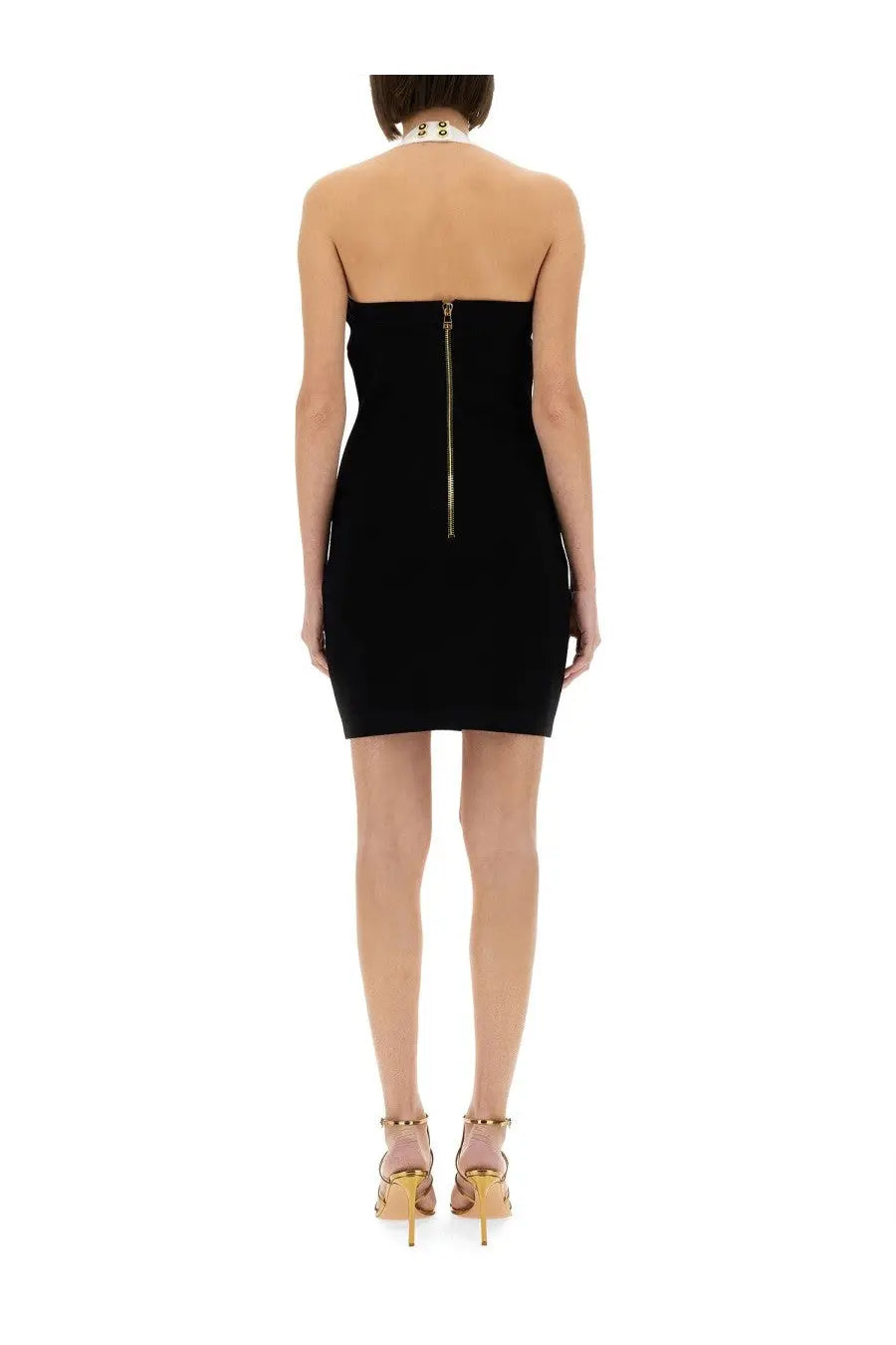 Balmain Women's Two Tone Dress Black, view 3
