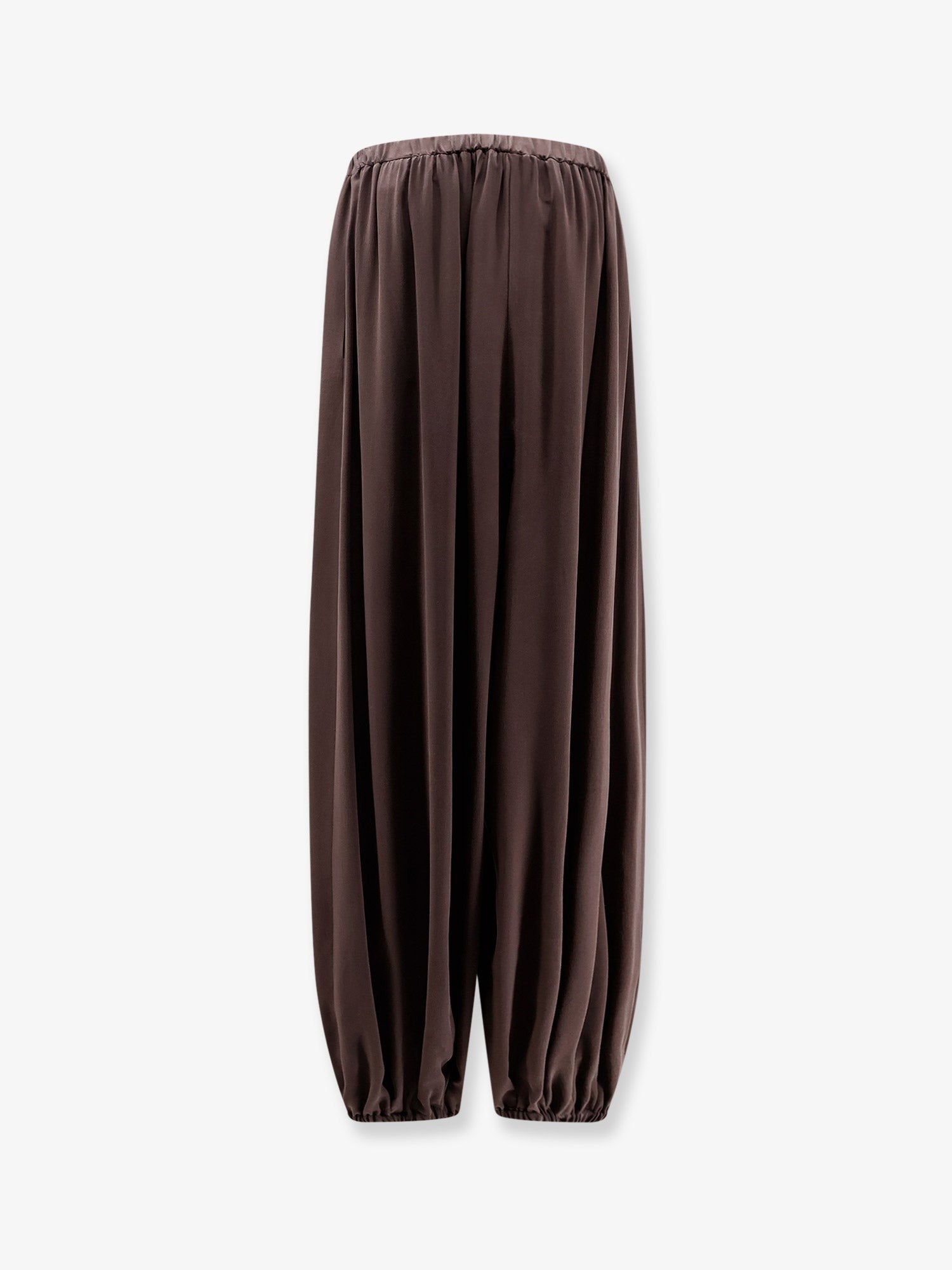 Alysi Women's Baloon Silk Trousers Choco