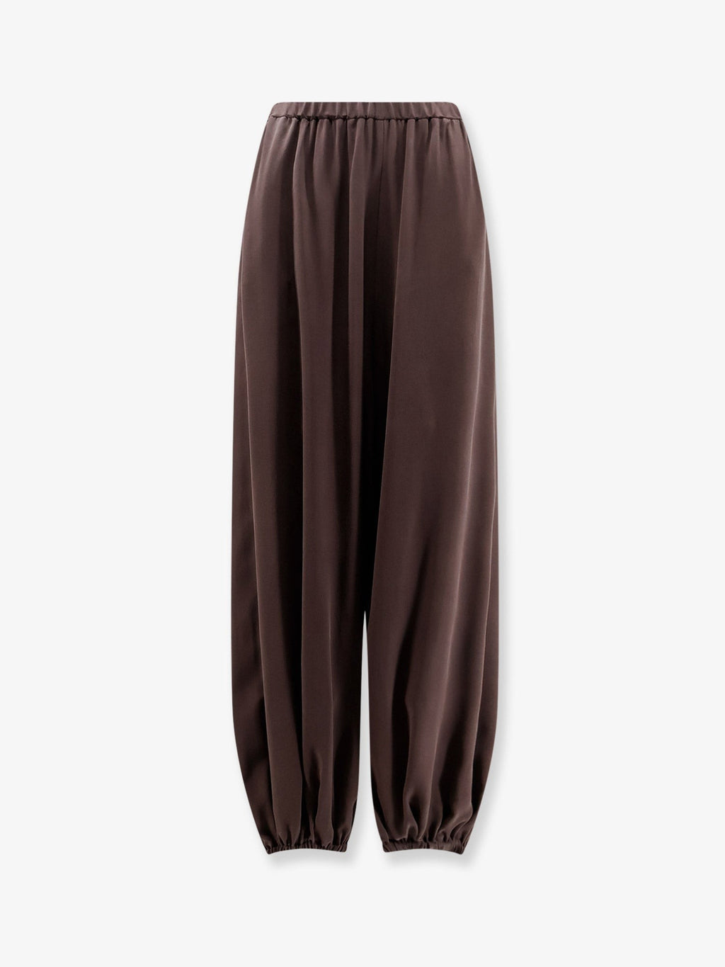 Alysi Women's Baloon Silk Trousers Choco