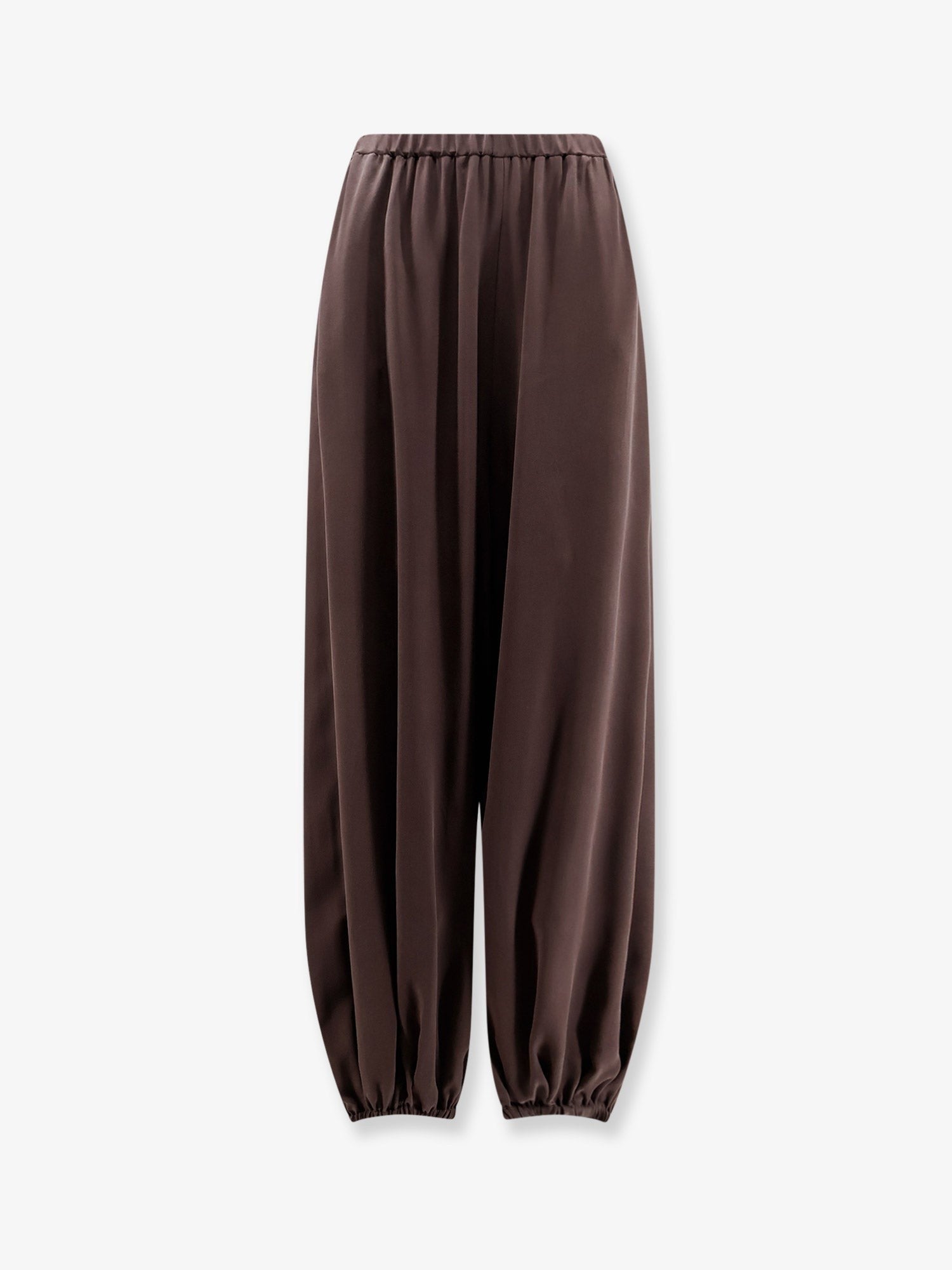 Alysi Women's Baloon Silk Trousers Choco
