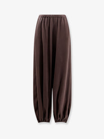 Alysi Women's Baloon Silk Trousers Choco