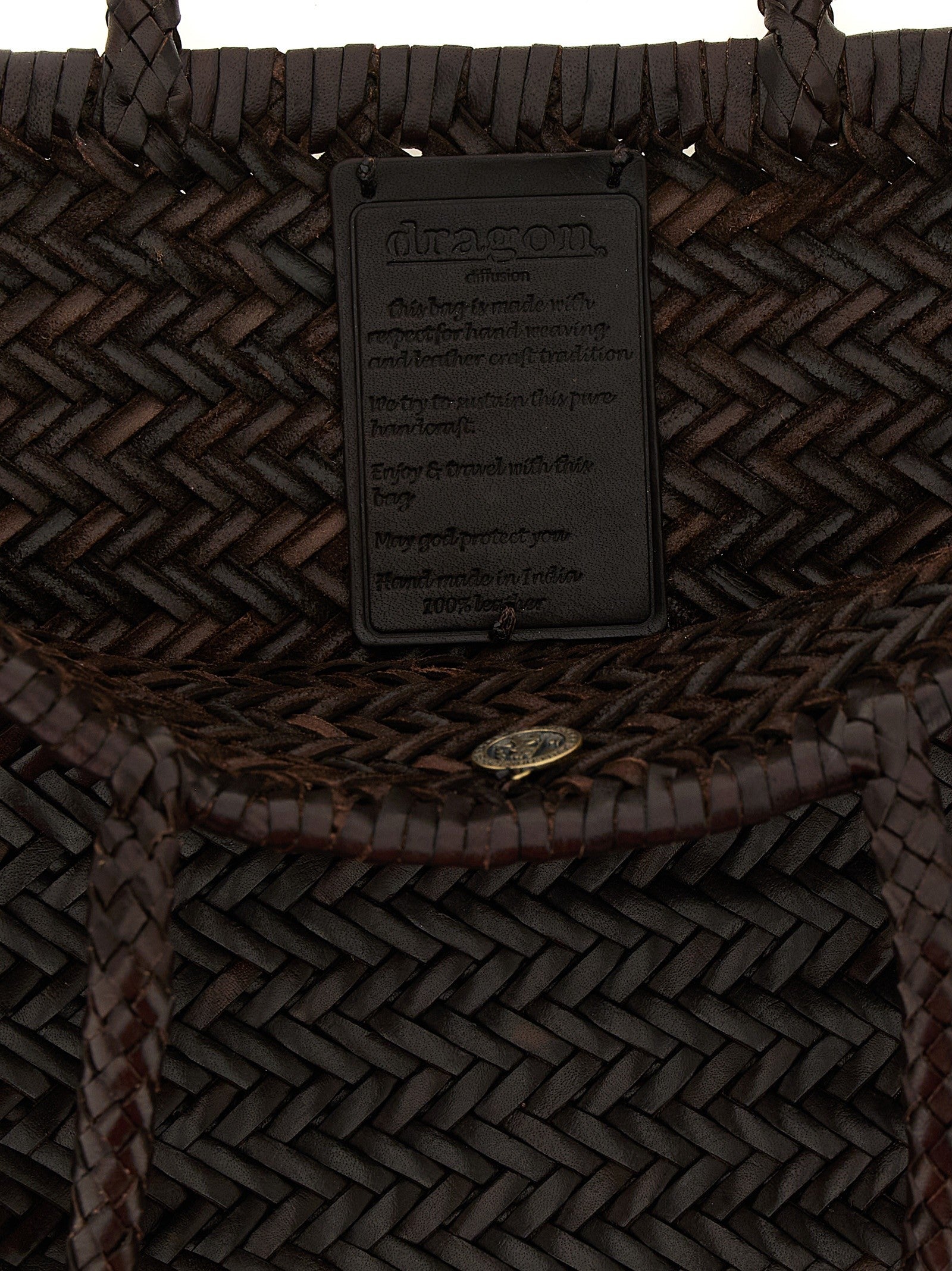 Dragon Diffusion Bamboo Triple Jump Large Shoulder Bag Brown