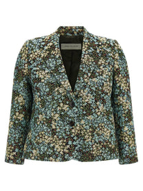 Dries Van Noten Bamis Floral Jacquard Blazer Gold