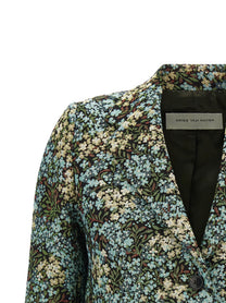 Dries Van Noten Bamis Floral Jacquard Blazer Gold