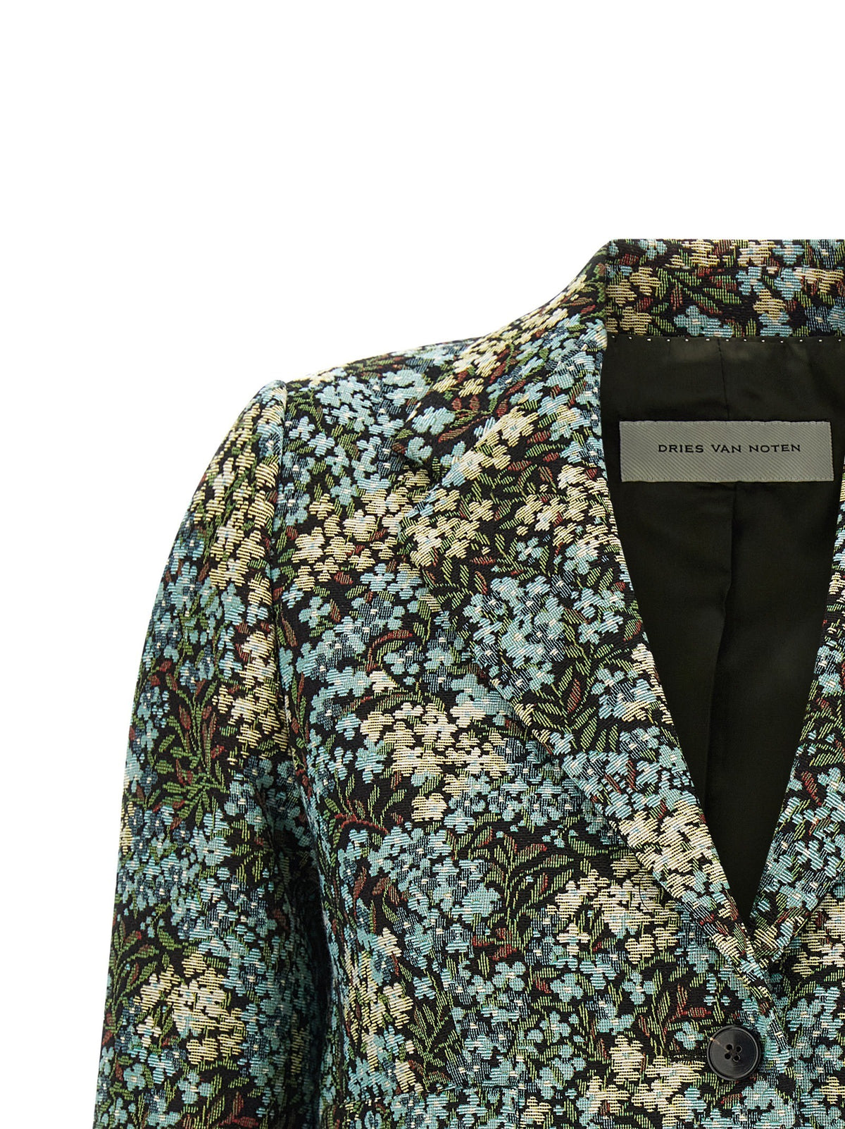 Dries Van Noten Bamis Floral Jacquard Blazer Gold