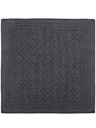 Fendi Men's Silk Wool Bandana with Motif Blue