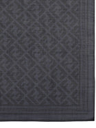 Fendi Men's Silk Wool Bandana with Motif Blue, view 2