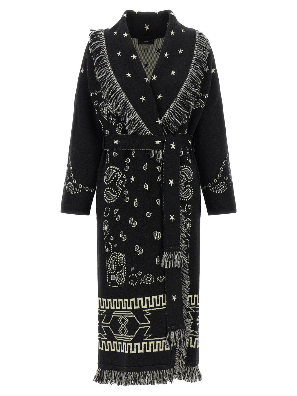 Alanui Bandana Long Coat Black