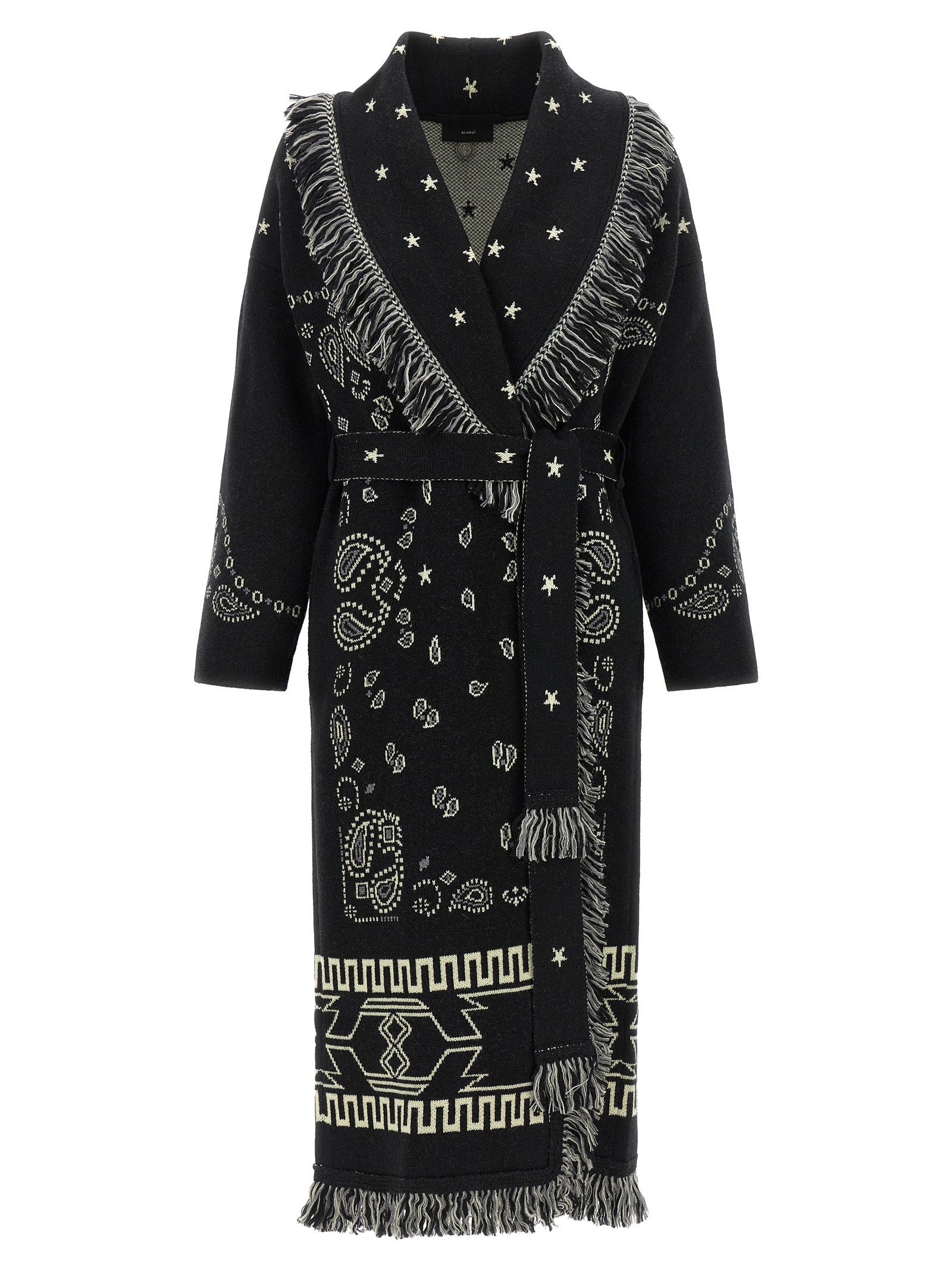 Alanui Bandana Long Coat Black