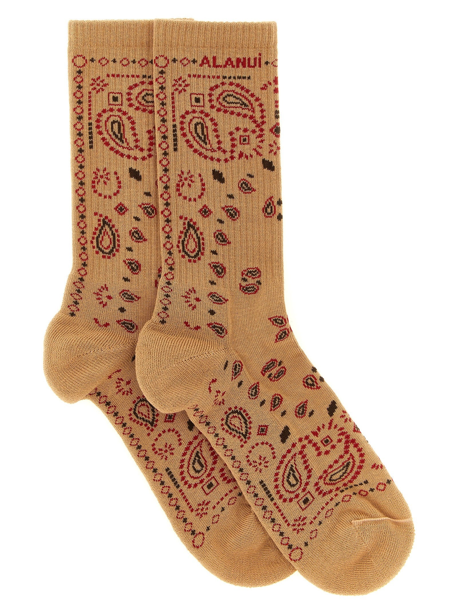 Alanui Bandana Socks Beige